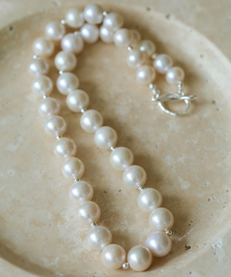 Round Baroque Pearls Necklace - floysun
