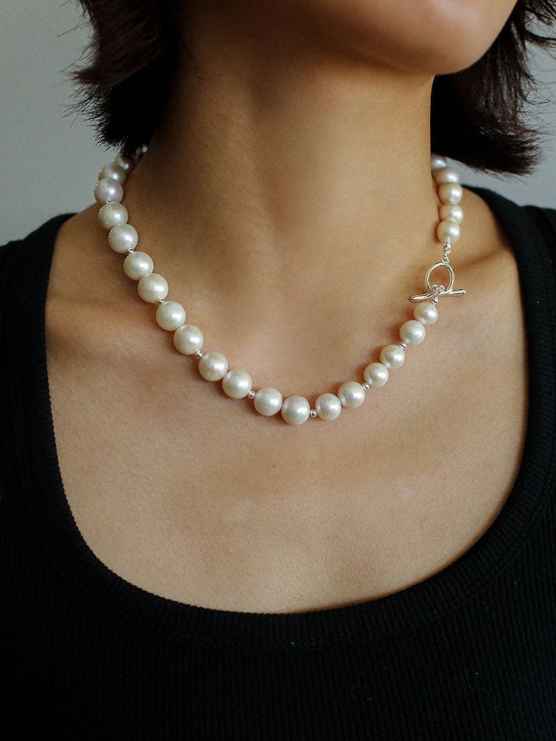 Round Baroque Pearls Necklace - floysun