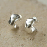 S925 Silver C-shaped Frosted Earrings - floysun