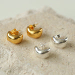 S925 Silver C-shaped Frosted Earrings - floysun
