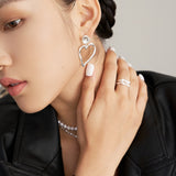 S925 Silver Irregular Heart Earrings: Artistic Asymmetry - floysun