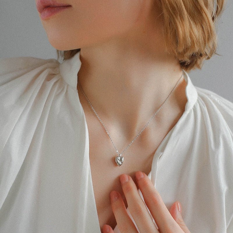 S925 Silver Irregular Small Love Pendant Necklace - floysun