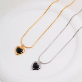 S925 Sterling Silver Black Love Agate Necklace - floysun
