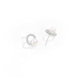 S925 Sterling Silver Semi-circular Freshwater Pearl Earrings - floysun