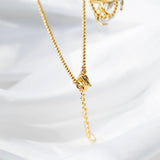 Scalloped Crystal Shell Necklace - floysun
