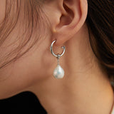 Shaped Baroque Pearl Two-Wear Earrings - floysun