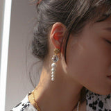 Shell Gradually Changed Long Pearl Earrings