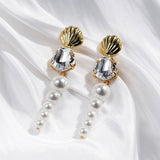 Shell Gradually Changed Long Pearl Earrings