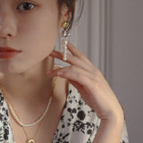 Shell Gradually Changed Long Pearl Earrings