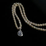 Shiny Zircon Pendant Freshwater Pearl Necklace - floysun