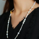 Simple and Elegant Paneled Long Baroque Necklace - floysun