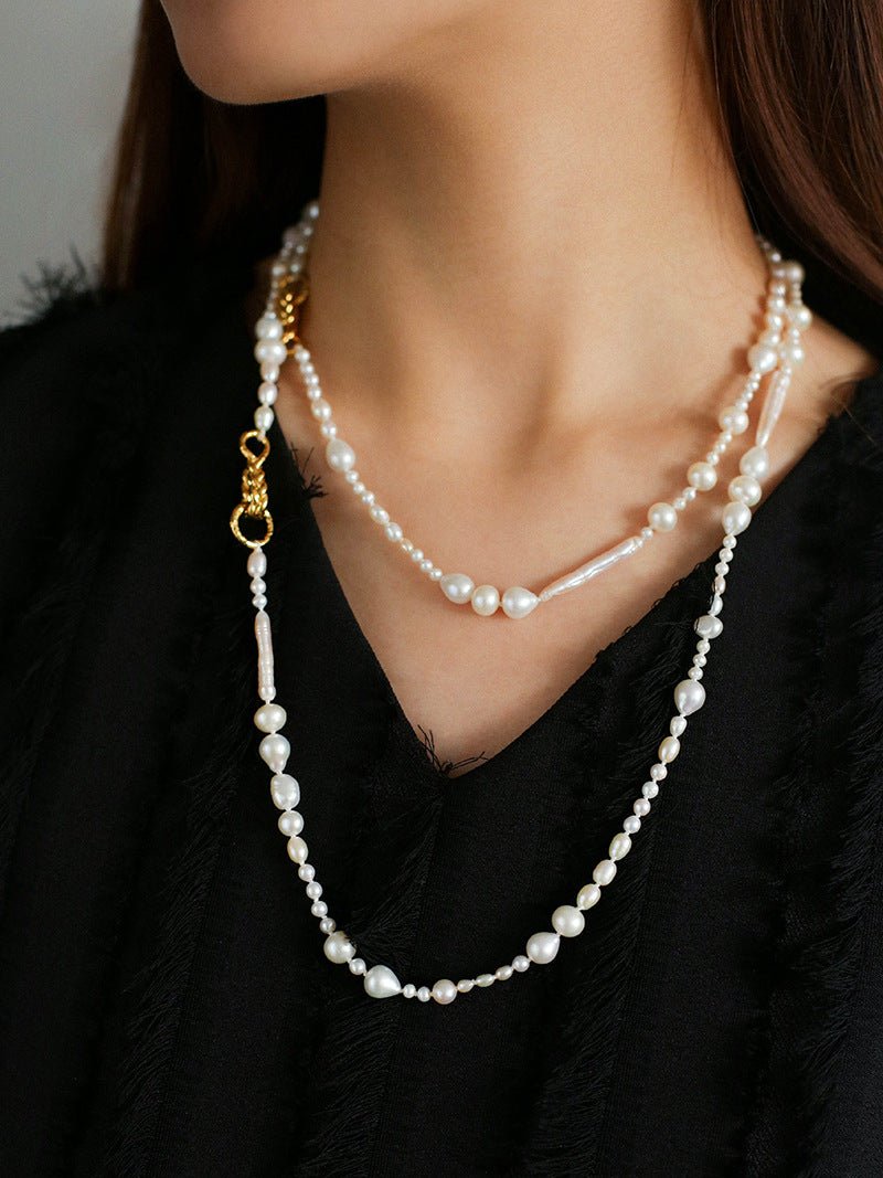 Simple and Elegant Paneled Long Baroque Necklace - floysun
