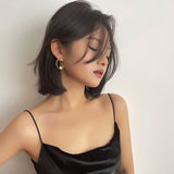 Simple Curved Moon Pearl Earrings