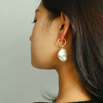 Simple Freshwater Baroque Pearl Earrings - floysun