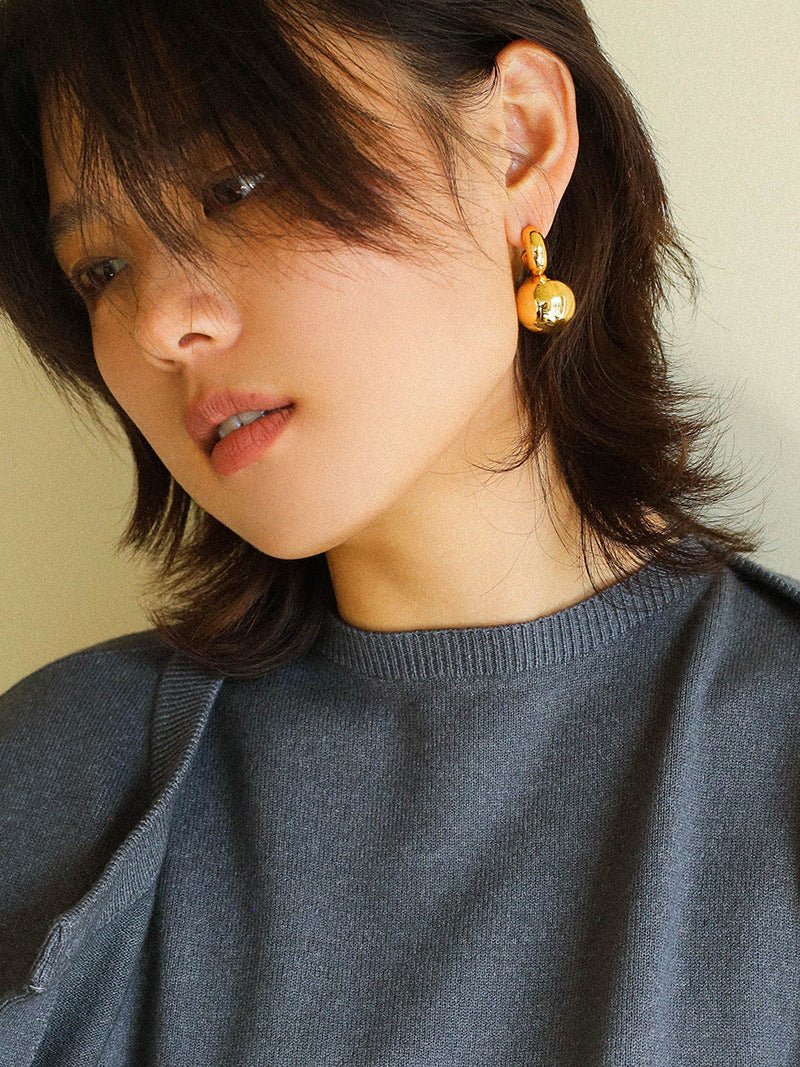 Simple Geometric Sphere Earrings - floysun