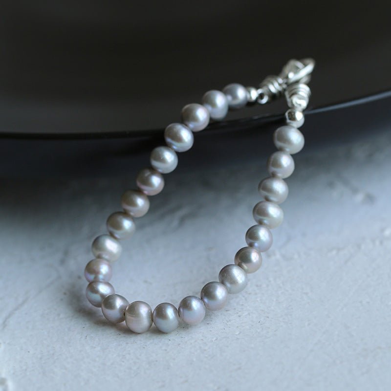 Simple Grey Freshwater Pearl Bracelet - floysun