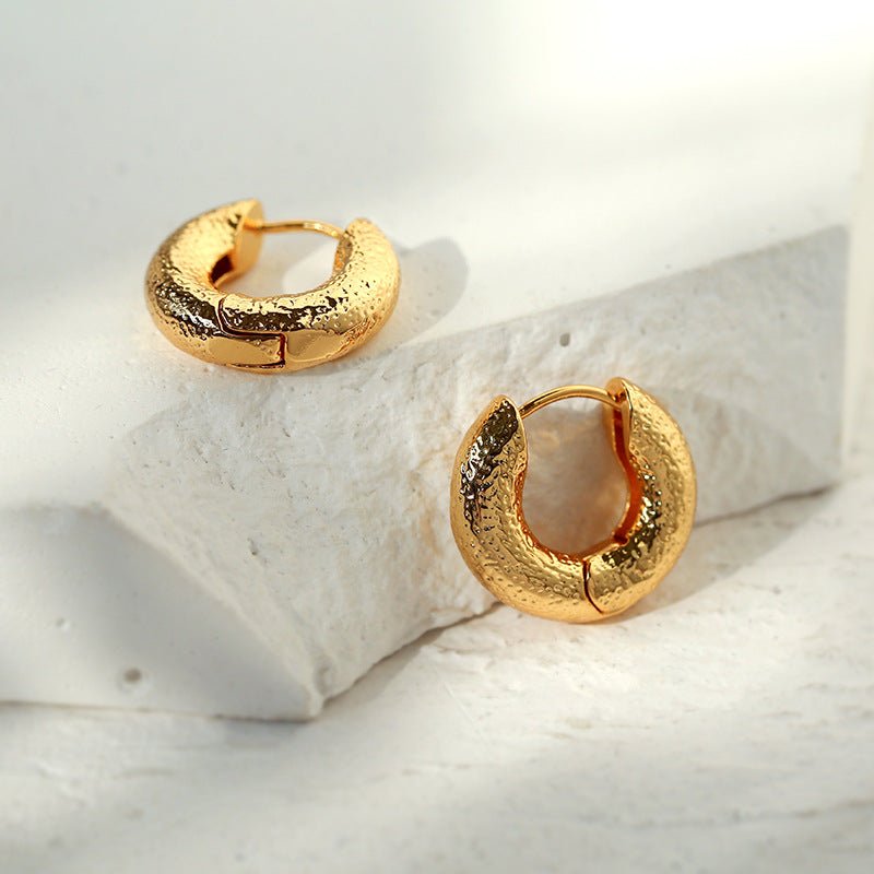 Simple Hammer Hoop Earrings - floysun