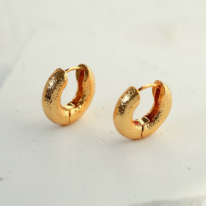 Simple Hammer Hoop Earrings - floysun