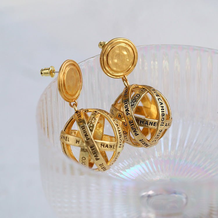 Simple Hollow Ball Gold Earrings - floysun