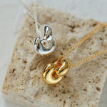 Simple Metal Three-dimensional GoldBean Necklace - floysun