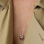 Simple Metal Three-dimensional GoldBean Necklace - floysun