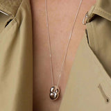 Simple Metal Three-dimensional GoldBean Necklace - floysun