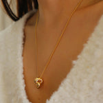 Simple Metal Three-dimensional GoldBean Necklace - floysun