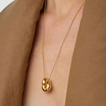 Simple Metal Three-dimensional GoldBean Necklace - floysun