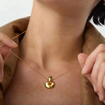 Simple Metal Three-dimensional GoldBean Necklace - floysun