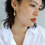 Simple Mini Skirt Metallic Style Pearl Earring - floysun