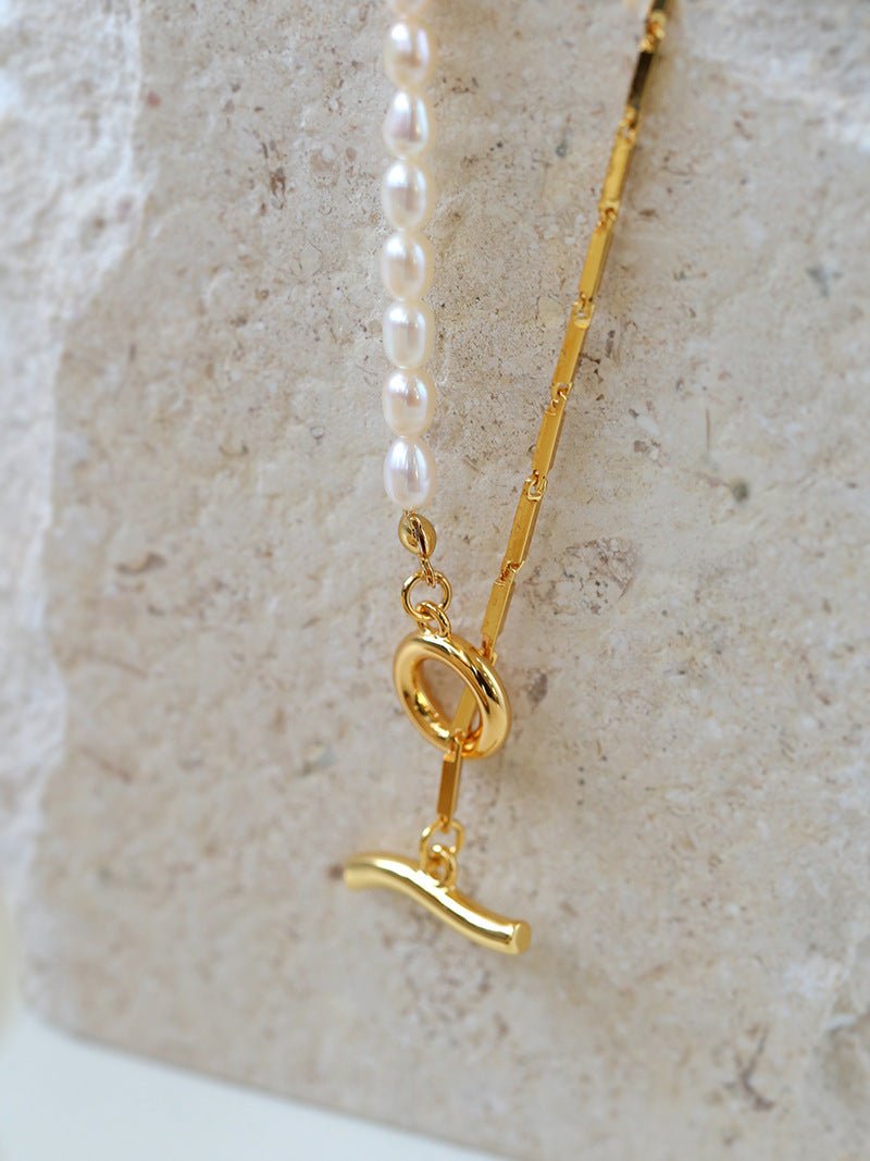 Simple Pearl Stitching Clavicle Chain - floysun