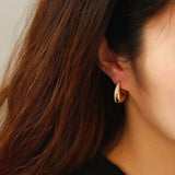 Simple Retro U-shaped Gold and Silver Diamond Earrings - floysun