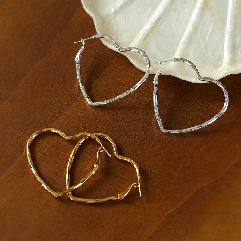 Simple rregular Love Heart Earrings Type A - floysun