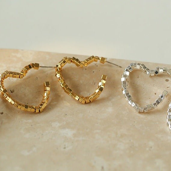 Simple rregular Love Heart Earrings Type B - floysun