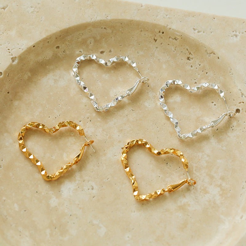 Simple rregular Love Heart Earrings Type D - floysun