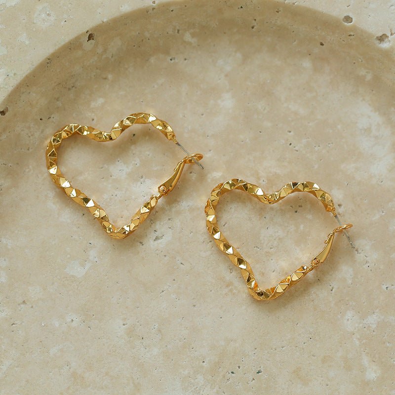 Simple rregular Love Heart Earrings Type D - floysun