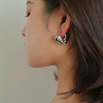 Simple Serrated Heart Love Earrings - floysun