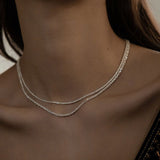 Simple Sparkling Silver Chain Necklace - floysun