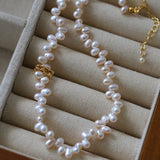 Simple Staggered Pearl Clavicle Necklace - floysun