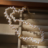 Simple Staggered Pearl Clavicle Necklace - floysun