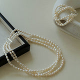 Simple Three-Layer Freshwater Pearl Bracelet - floysun