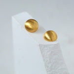 Simple Versatile Frosted Brushed Hemispherical Earrings - floysun