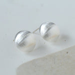 Simple Versatile Frosted Brushed Hemispherical Earrings - floysun