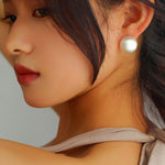 Simple Versatile Frosted Brushed Hemispherical Earrings - floysun