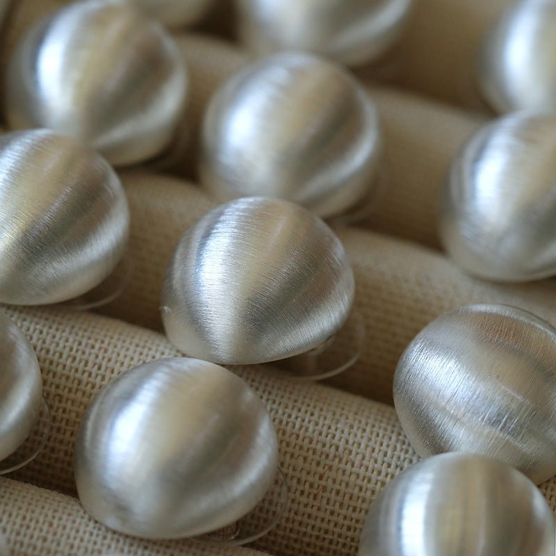 Simple Versatile Frosted Brushed Hemispherical Earrings - floysun