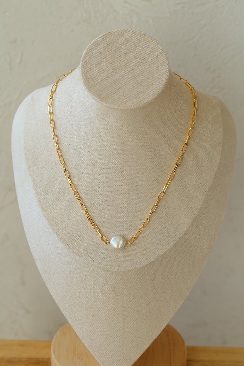 Single Pearl Chain Necklace Type F - floysun