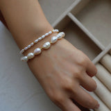Small Pearl Gold Bean Bracelet