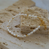 Small Pearl Gold Bean Bracelet