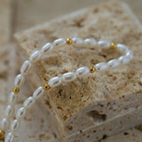 Small Pearl Gold Bean Bracelet