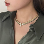 Snake Bone Chain V-shaped Necklace - floysun